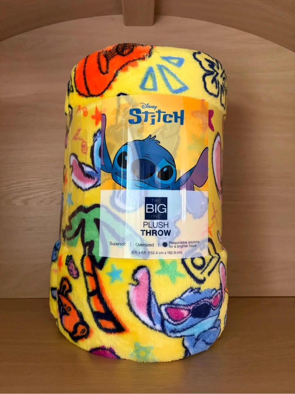 ✨$15✨NWT•Disney Stitch Supersoft Oversized Plush Throw Blanket | 5’x6’
